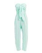 Coolchange Edith Stripe Jumpsuit Aqua/white Stripe S