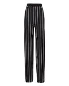 Balmain High Waist Striped Pants Blk/wht 36