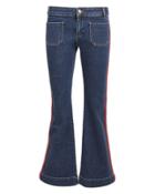 Sonia Rykiel Breton Crop Flare Jeans Dark Blue Denim 38