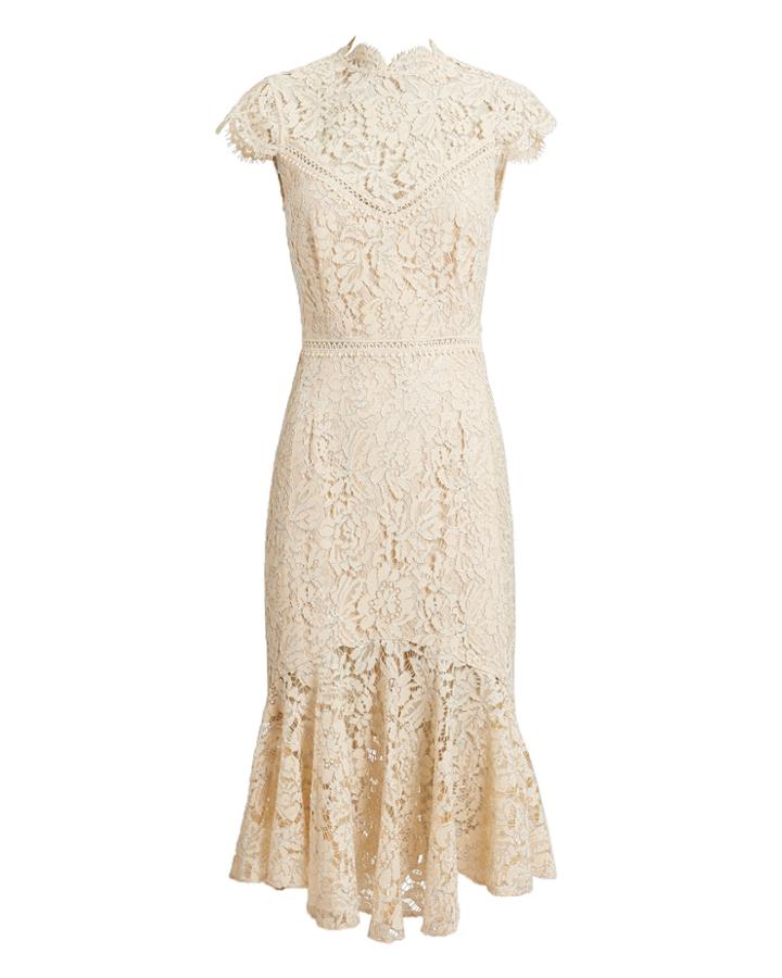 Saylor Iva Lace Dress Light Beige M