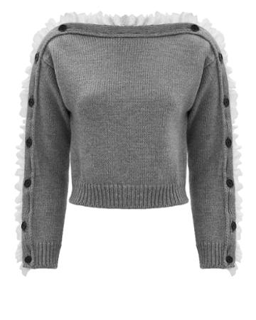 Philosophy Di L.serafini Philosophy Di Lorenzo Serafini Lace-trimmed Sweater Grey 40