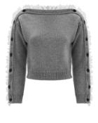 Philosophy Di L.serafini Philosophy Di Lorenzo Serafini Lace-trimmed Sweater Grey 40