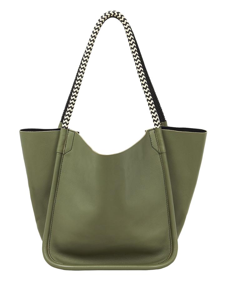 Proenza Schouler Super Lux Rope Handle Tote Olive/black 1size