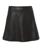 Veda Circle Leather Mini Skirt Black Zero