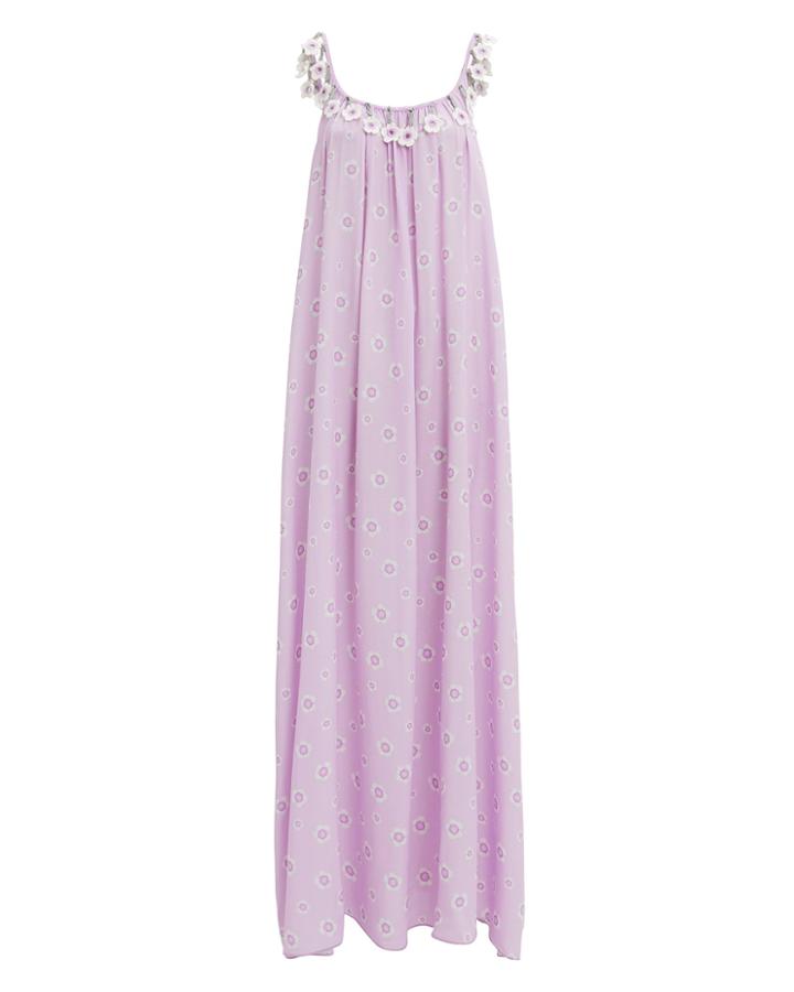 My Beachy Side Floral Trim Maxi Dress Lavender/floral 1size