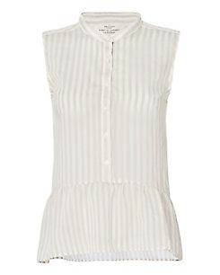Birds Of Paradis Beige Striped Peplum Top