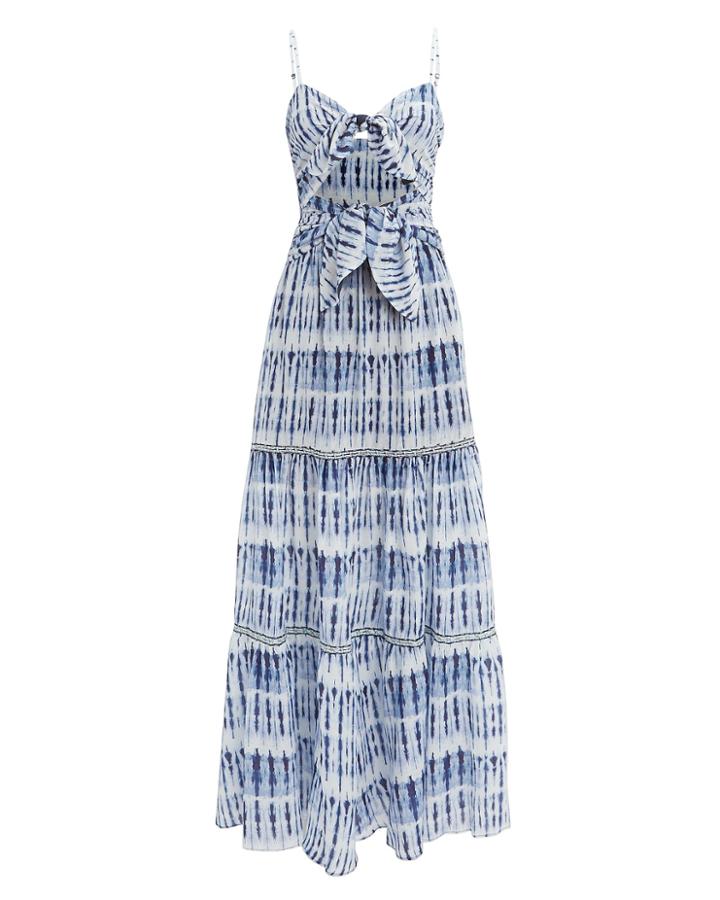 Jonathan Simkhai Hawaiian Sarong Maxi Dress Navy/white S
