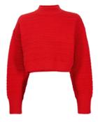 3.1 Phillip Lim Red Knit Cropped Sweater Red P