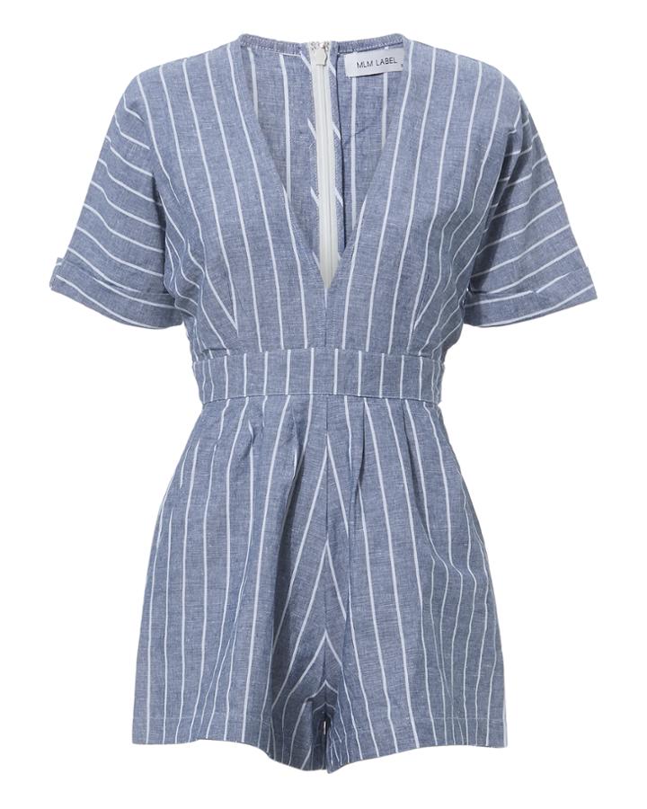 Mlm The Label Zion Striped Romper Blue-med P