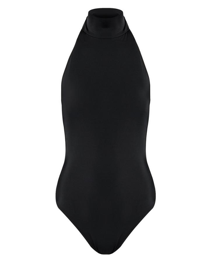 Oye Swimwear Contrast Bow Back Swimsuit Black/white S
