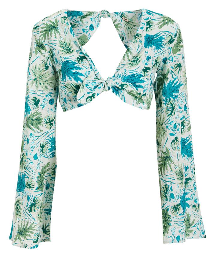 Cult Gaia Marina Floral Top Blue/white/floral L
