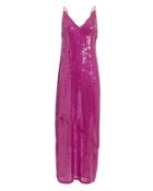 Fleur Du Mal Sequin Slip Midi Dress Pink 2