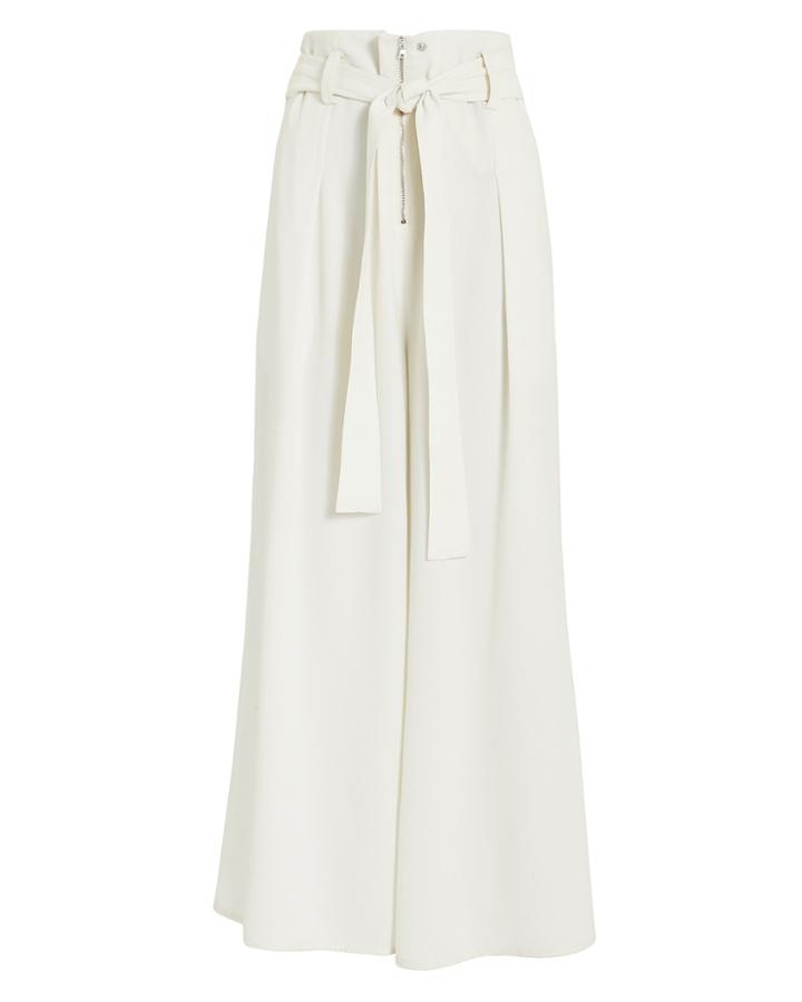 Proenza Schouler Ivory Crepe Paperbag Waist Pants Ivory Zero