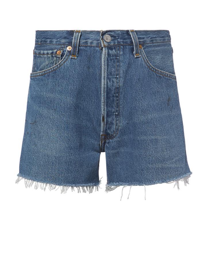 Re/done Side Zip Shorts Denim 27