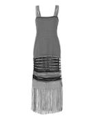 Jonathan Simkhai Swim Fringe Knit Maxi Dress Black P