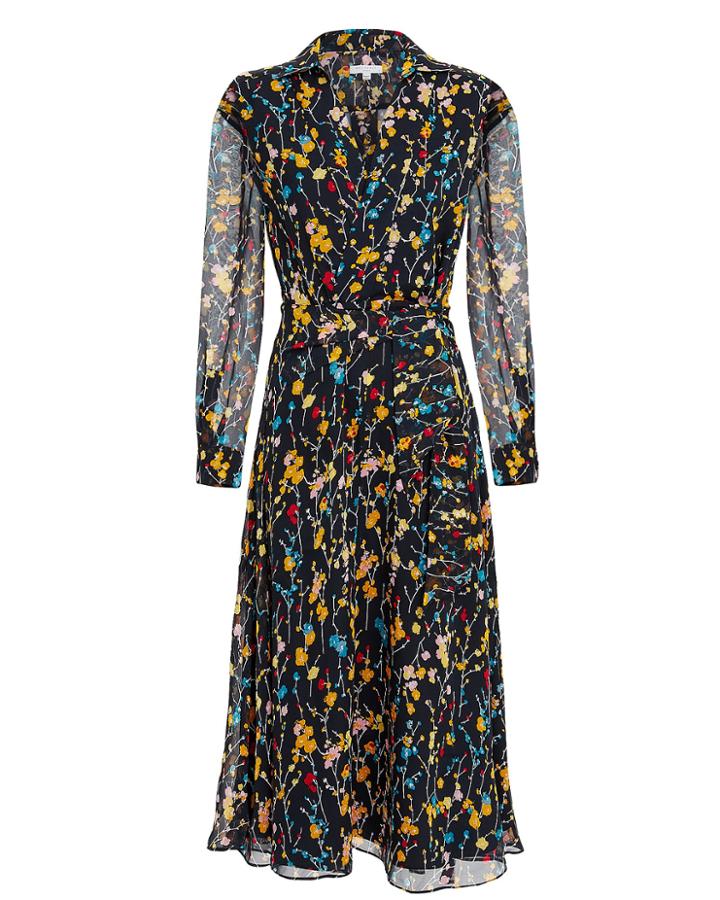 Equipment Femme Equipment Vivienne Midi Dress Navy/floral 8