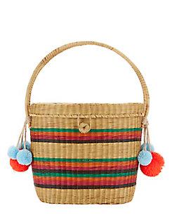 Sophie Anderson Cinto Rainbow Stripe Straw Box Bag