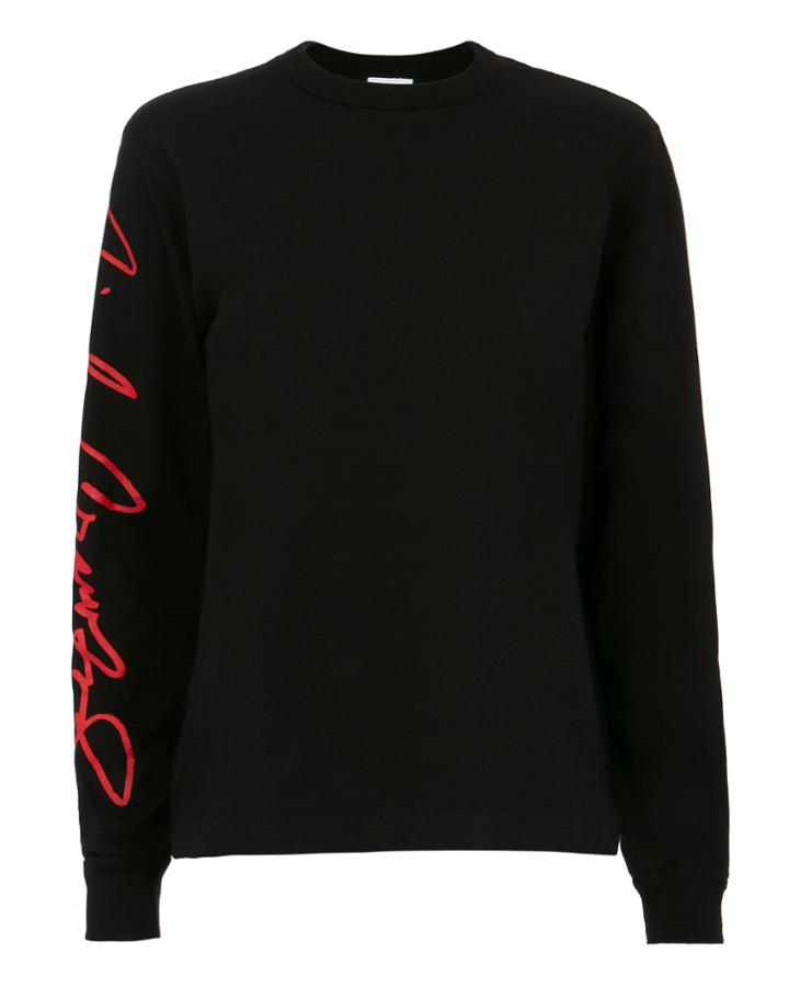 Re/done Cindy Crawford Signature Long-sleeved T-shirt Black S