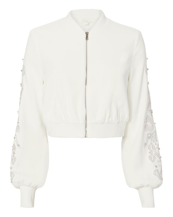 Jonathan Simkhai Crystal Embroidered Bomber Jacket