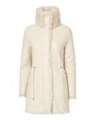 Yves Salomon High Collar Reversible Shearling Jacket