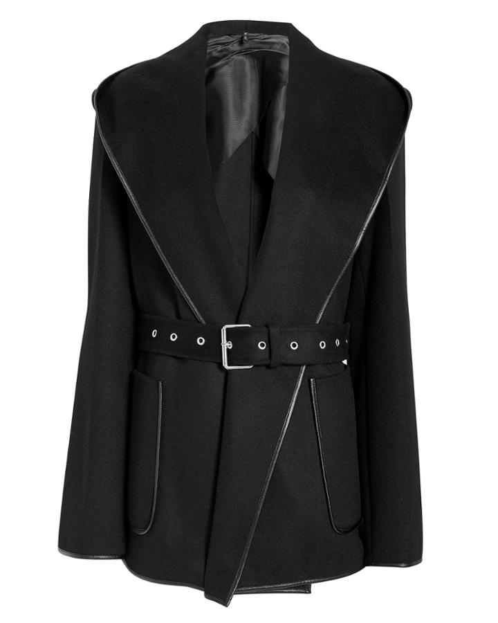 Helmut Lang Black Hooded Coat Black S