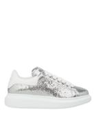 Alexander Mcqueen Cracked Silver Platform Sneakers Silver/white 39