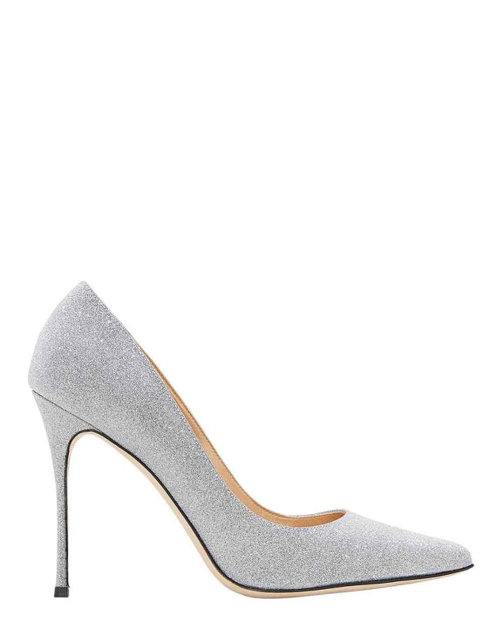 Sergio Rossi Godiva Glitter Pumps Silver 36