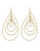 Gas Bijoux Orphee Teardrop Earrings Gold/mother Of Pearl 1size