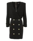 Balmain Button-embellished Mini Dress Black 36