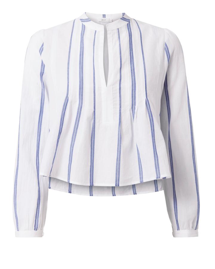 A.l.c. Sawyer Crop Stripe Woven Shirt
