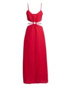 5th & Mode Fifth & Mode O-ring Cut Out Midi Dress Red 2