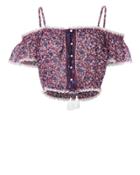 Poupette St Barths Poupette St Barth Honey Cold Shoulder Crop Top Pri-floral L