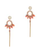 Deepa Gurnani Peach Stone Tassel Earrings