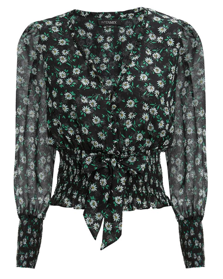 Exclusive For Intermix Intermix Alyssa Printed Top Black/floral Zero