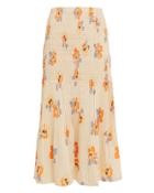 Nicholas Smocked Floral Midi Skirt Blush/orange Floral 2