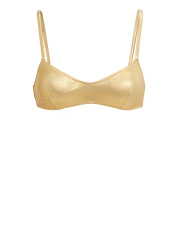 Solid & Striped Rachel Gold Bikini Top Gold P