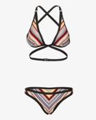 Zimmermann Striped Pattern Wrap Strap Bikini