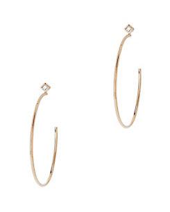 Zoe Chicco Princess Diamond Medium Hoop Earrings
