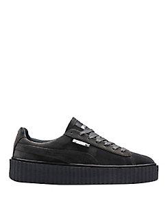 Puma Fenty By Rihanna Creeper Grey Velvet Lace-up Low Sneakers
