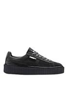 Puma Fenty By Rihanna Creeper Grey Velvet Lace-up Low Sneakers