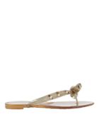 Valentino Garavani Rockstud Pvc Bow Sparkle Sandals Metallic 35