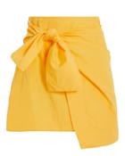 Derek Lam 10 Crosby Knotted Wrap Mini Skirt Yellow Zero