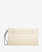 Valentino Rockstud Bracelet Flap Clutch: Ivory