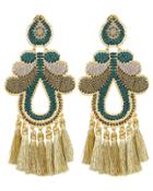 Mercedes Salazar Hazelnut Curubas Earrings Gold/turquoise 1size