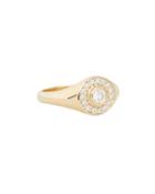 Zoe Chicco Halo Signet Ring Gold 4