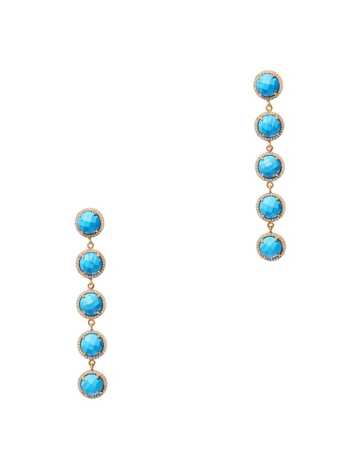 Susan Hanover 5 Stud Turquoise Drop Earrings Turquoise 1size