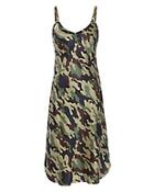 Nili Lotan Camoflauge Satin Slip Dress