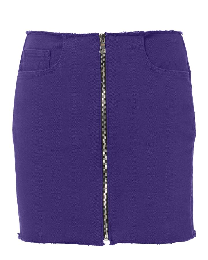Cotton Citizen Zip Detail Purple Mini Skirt Purple-drk 24