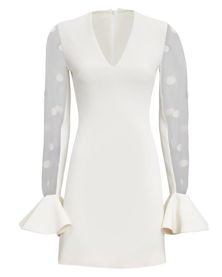 David Koma Polka Dot Sleeve Mini Dress White 8
