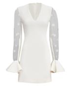David Koma Polka Dot Sleeve Mini Dress White 8